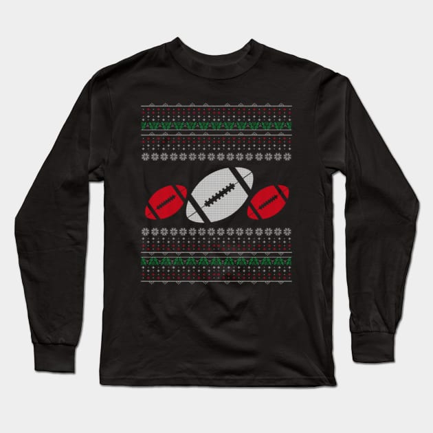 Football Ugly Christmas Sweater Gift For Rugby Sports Lover Long Sleeve T-Shirt by uglygiftideas